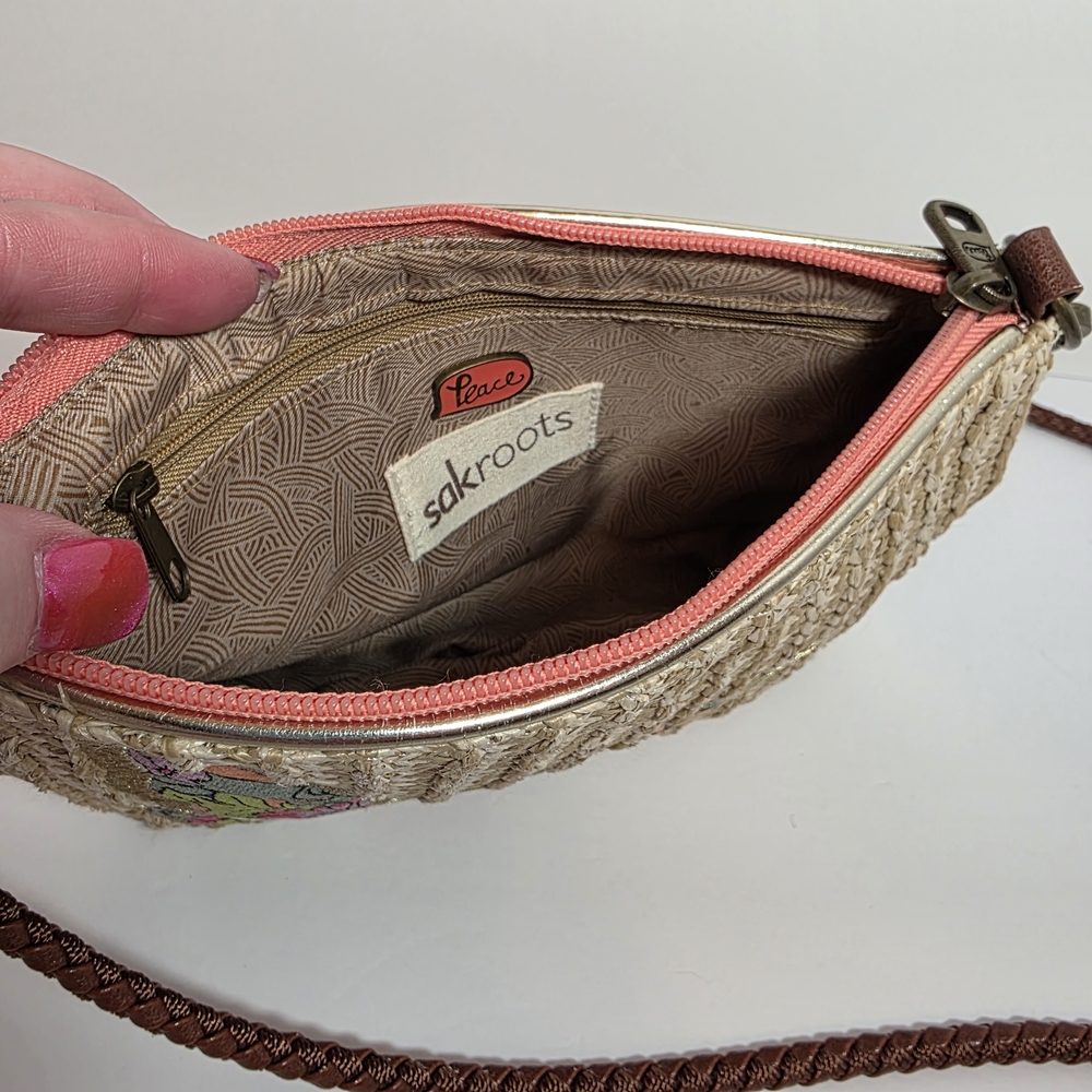 Sakroots Floral Butterfly Woven Crossbody Bag - Picture 6 of 12